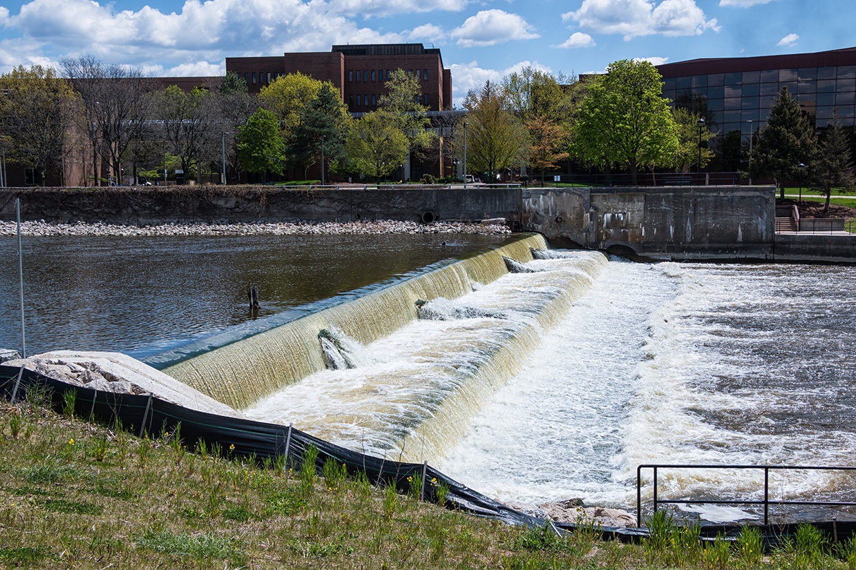 The flint river in Flint, MI